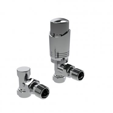 K-Design Chrome Angled TRV Thermostatic Radiator Valve Pack