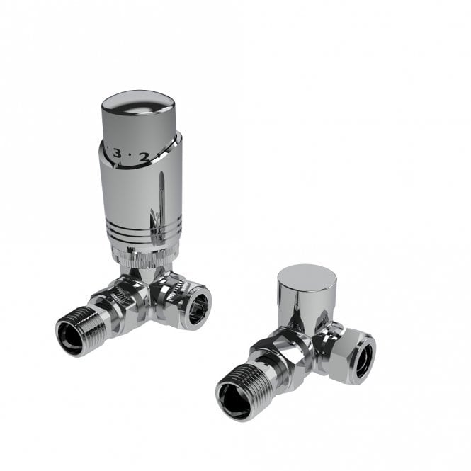 Kartell K-Design Chrome Corner TRV Thermostatic Radiator Valve Pack