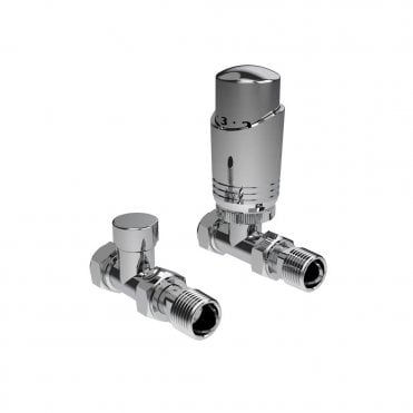 K-Design Chrome Straight TRV Thermostatic Radiator Valve Pack