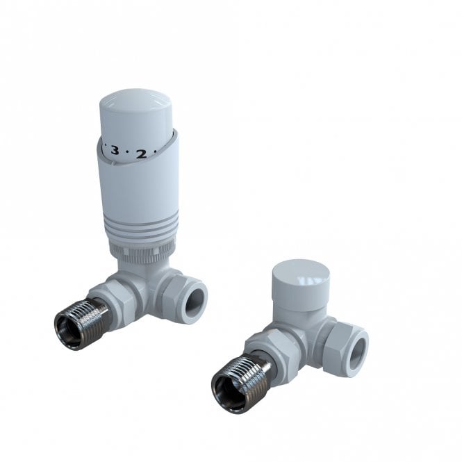 Kartell K-Design White Corner TRV Thermostatic Radiator Valve Pack