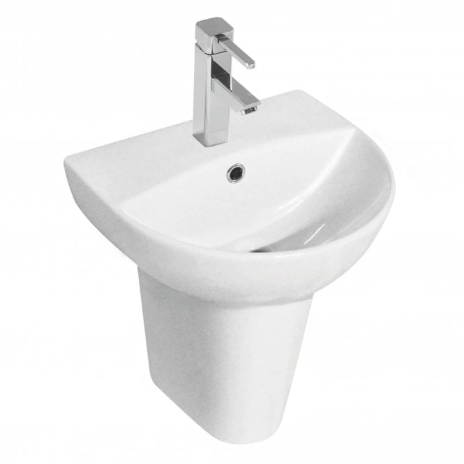 Kartell Kameo 450mm 1 Tap Hole Basin & Semi Pedestal