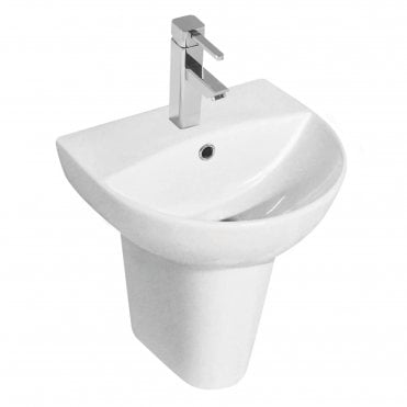Kameo 450mm 1 Tap Hole Basin & Semi Pedestal
