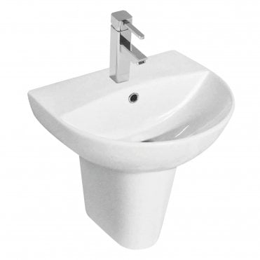 Kameo 500mm 1 Tap Hole Basin & Semi Pedestal