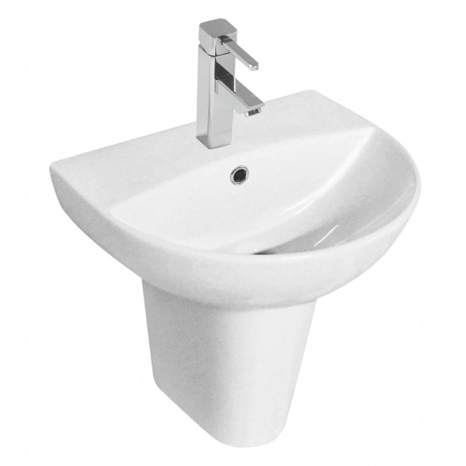 Kartell Kameo 550mm 1 Tap Hole Basin & Semi Pedestal