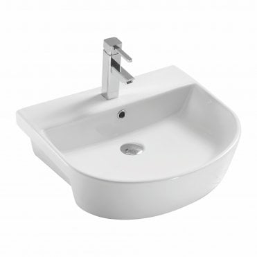 Kameo 560mm Semi Recessed 1 Tap Hole Furniture Basin