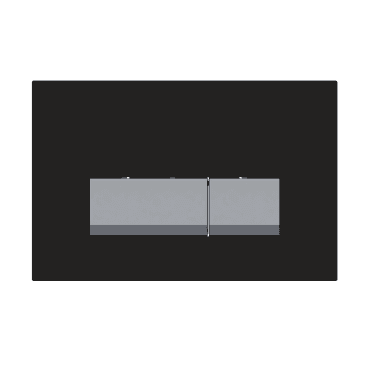 Keytec Black Glass & Chrome Square WC Flush Plate