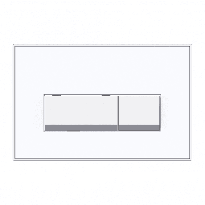 Kartell Keytec White Glass & Chrome Square WC Flush Plate