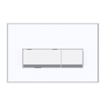 Keytec White Glass & Chrome Square WC Flush Plate