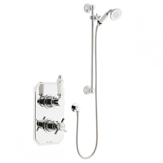 Kartell Klassique Chrome Concealed Thermostatic Shower Valve with Adjustable Slide Rail Kit