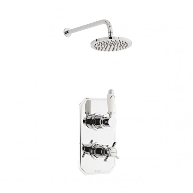 Kartell Klassique Chrome Concealed Thermostatic Shower Valve with Fixed Drencher Head