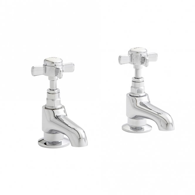 Kartell Klassique Pair Basin Pillar Taps Polished Chrome