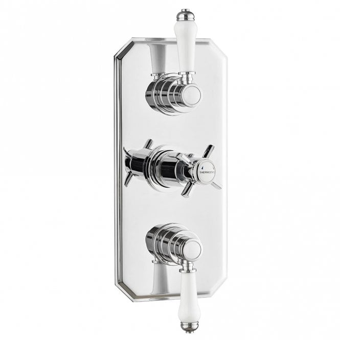 Kartell Klassique Triple Concealed Shower Valve Traditional Handle (2 Way) Chrome