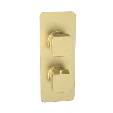 Kolt Brushed Brass Concealed Shower Valve (Twin Outlet)