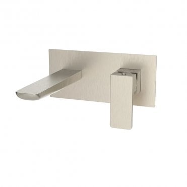 Kolt Brushed Nickel Wall Mounted Basin Mixer