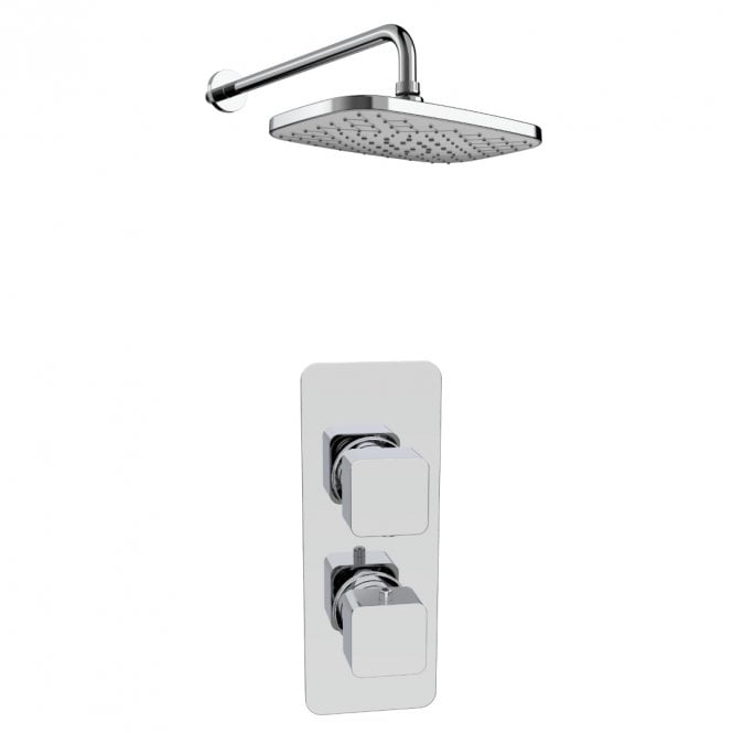 Kartell Kolt Chrome Concealed Thermostatic Single Outlet Shower with Fixed Square Head