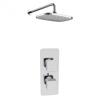 Kolt Chrome Concealed Thermostatic Single Outlet Shower with Fixed Square Head
