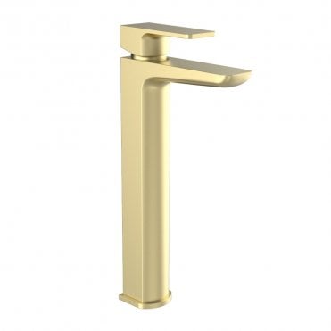 Kolt Hi-Rise Mono Basin Mixer Tap Brushed Brass