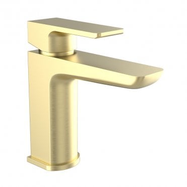 Kolt Single Lever Mono Basin Mixer Tap Brushed Brass