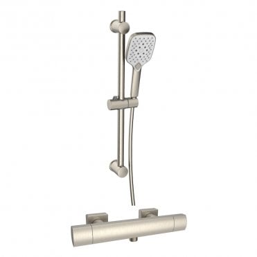Kolt Thermostatic Bar Shower & Slide Rail Kit Brushed Nickel