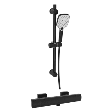 Kolt Thermostatic Bar Shower & Slide Rail Kit Matt Black