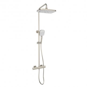 Kolt Thermostatic Bar Shower with Drench Head & Handset Brushed Nickel