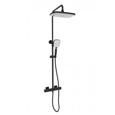 Kolt Thermostatic Bar Shower with Drench Head & Handset Matt Black