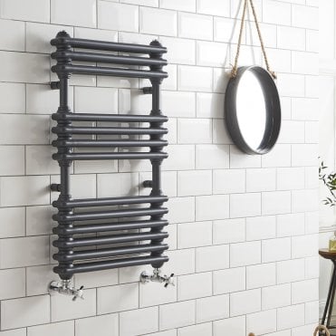 Kolumn Style Anthracite Modern Designer Heated Towel Rail