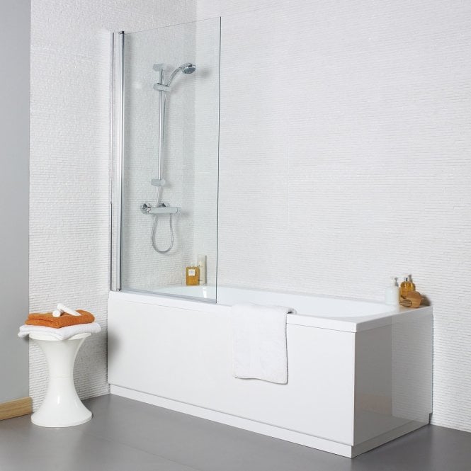 Kartell Koncept Chrome 1400mm Square Edge Bath Screen