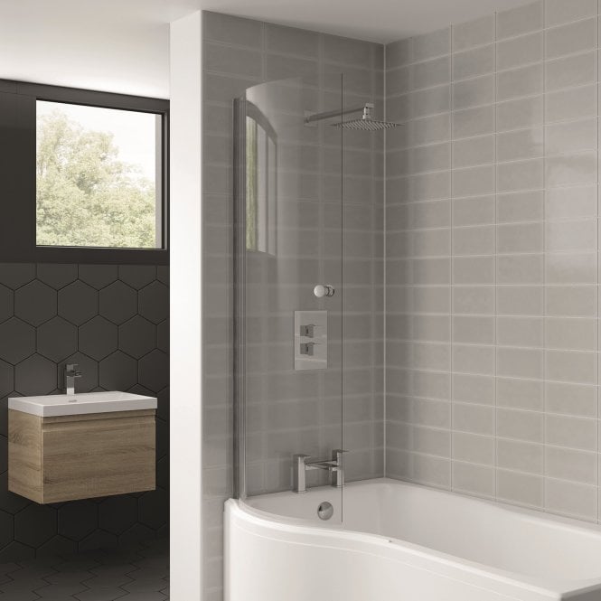 Kartell Koncept Chrome Curved P Bath Shower Screen