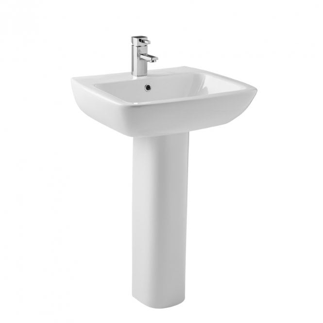 Kartell Korsika 550mm 1 Tap Hole Basin & Full Pedestal