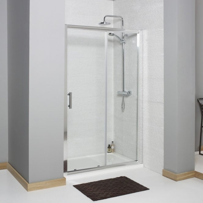Kartell KV6 1700mm Chrome Sliding Shower Door 6mm Glass