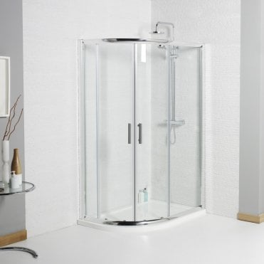 KV6 Chrome 900 x 760mm Offset Quadrant Shower Enclosure