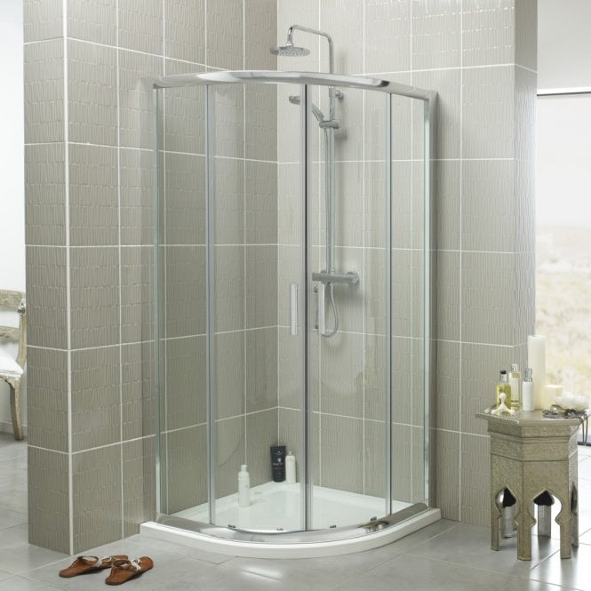 Kartell KV6 Chrome 900 x 900mm Quadrant Shower Enclosure