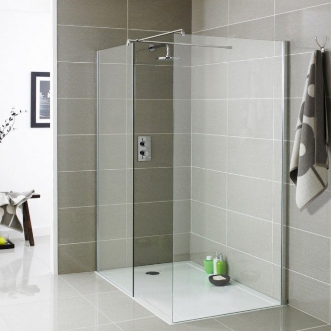 Kartell KV8 Chrome 1000mm Modern Wetroom Shower Screen 8mm Glass