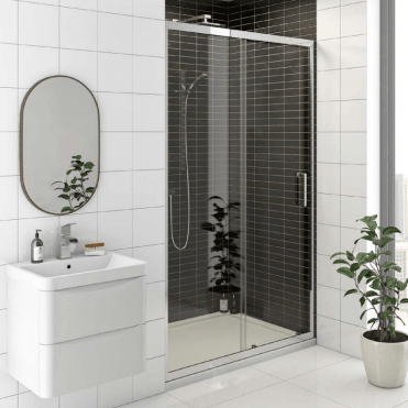 KV8 Chrome 1500mm Sliding Shower Door 8mm Glass
