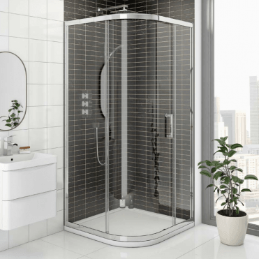 KV8 Chrome 900mm Single Quadrant Shower Door 8mm Glass