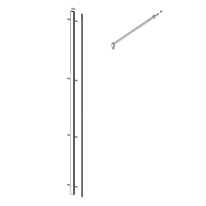 KV8 Nero Black Wetroom Profile Kit (Wall Profile & Bracing Bar)