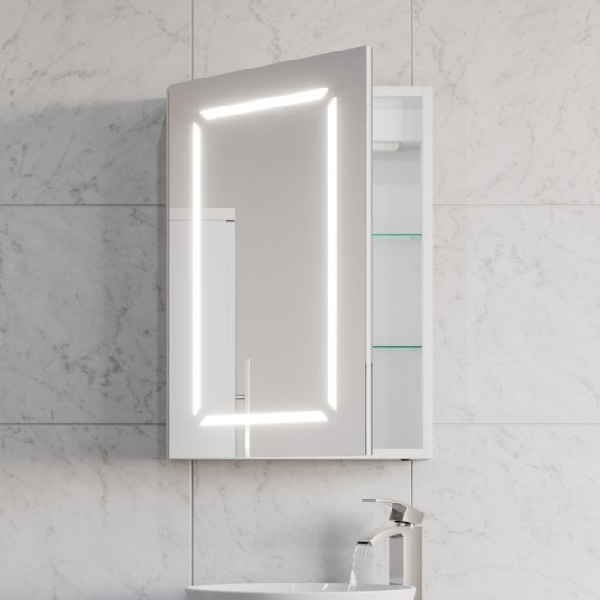 Kartell Link 700mm x 500mm LED Mirror Cabinet with Sensor Switch & Charger Socket