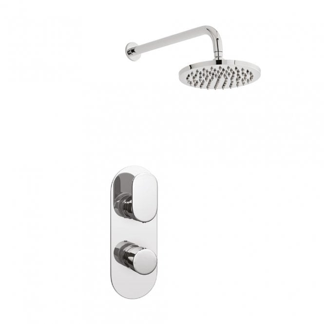 Kartell Logik Chrome Concealed Thermostatic Shower Valve with Fixed Drencher Head