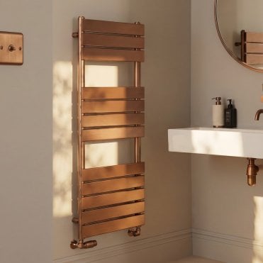 Malibu Brushed Bronze 1200mmx 500mm Flat Bar Designer Heated Towel Rail