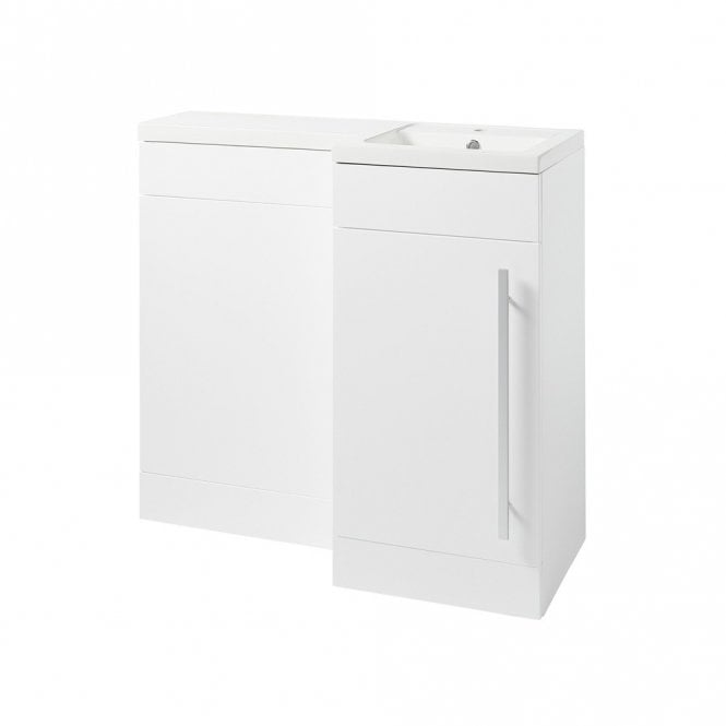 Kartell Matrix 900 White Gloss Single Door L Shaped Combination Basin WC Unit - Right Hand