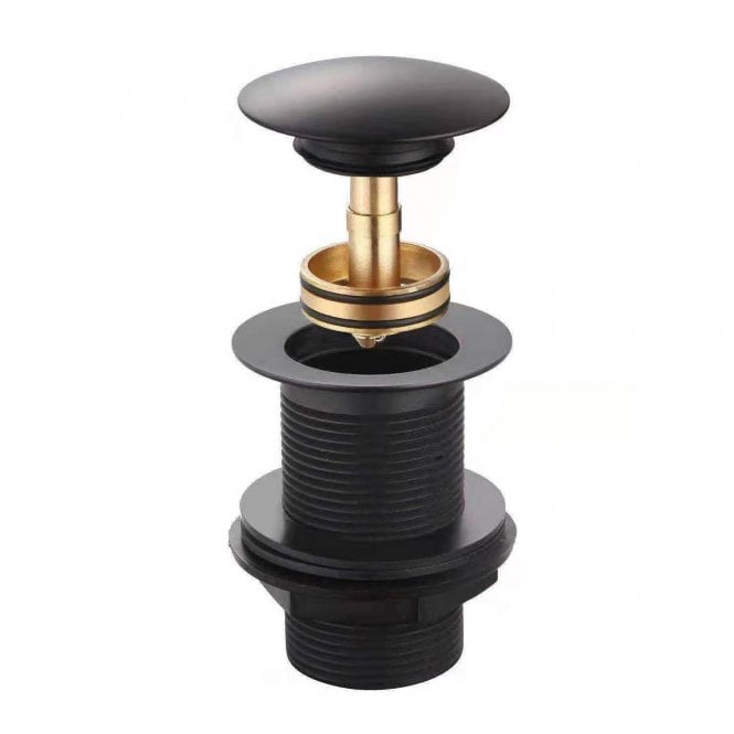 Kartell Matt Black Easyclean Unslotted Basin Clicker Waste