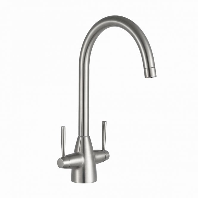 Kartell Moda Dual Lever Modern Sink Mixer Brushed Steel - KST008