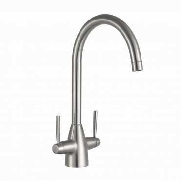 Moda Dual Lever Modern Sink Mixer Brushed Steel - KST008
