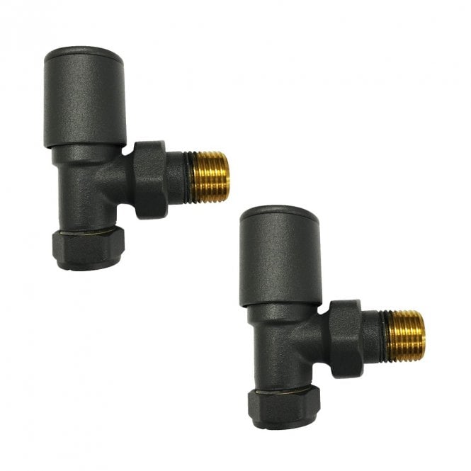 Kartell Modern Angled Radiator Valves Anthracite (Pair) - ANTH-ANG