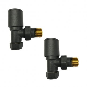 Modern Angled Radiator Valves Anthracite (Pair) - ANTH-ANG