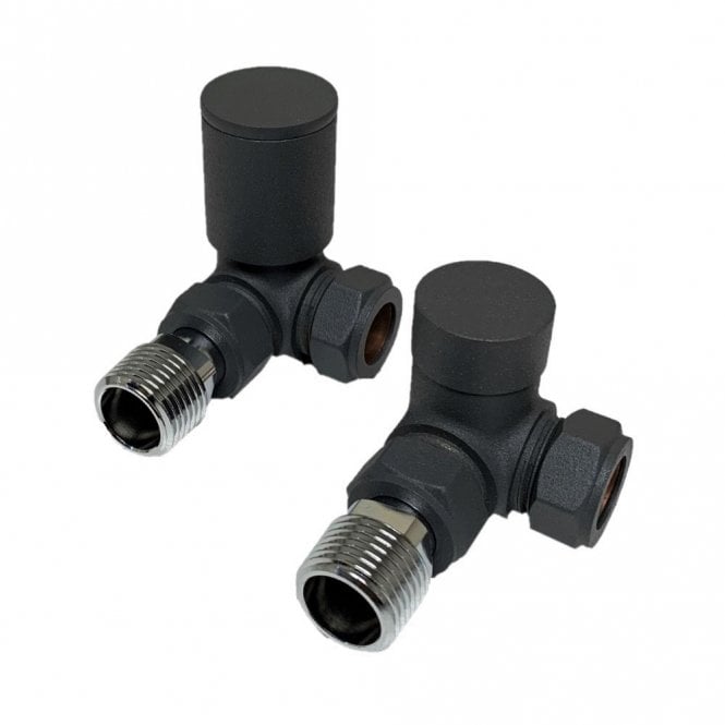 Kartell Modern Corner Radiator Valves Anthracite (Pair) - CRNV-ANTH