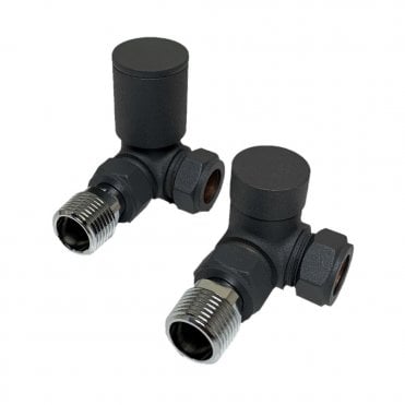 Modern Corner Radiator Valves Anthracite (Pair) - CRNV-ANTH
