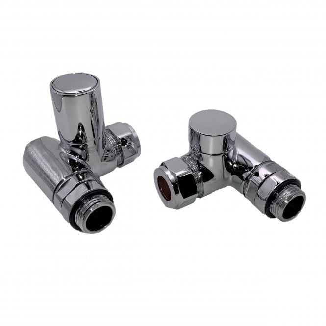 Kartell Modern Dual Fuel Corner Radiator Valves for Elements Chrome (Pair) - CRNV-DF