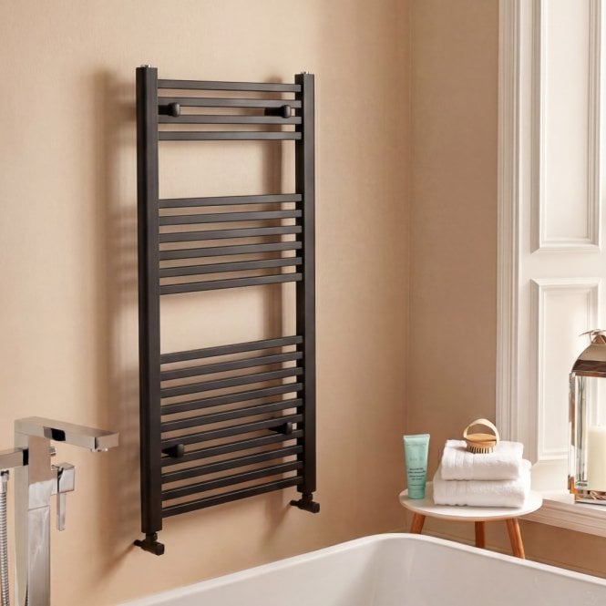 Kartell Modern Square Designer Heated Towel Rail Matt Black